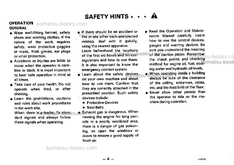 Komatsu pw210-1jpn Operation manual cover Page 5 Komatsu pw210-1jpn Operation manual cover Page 5