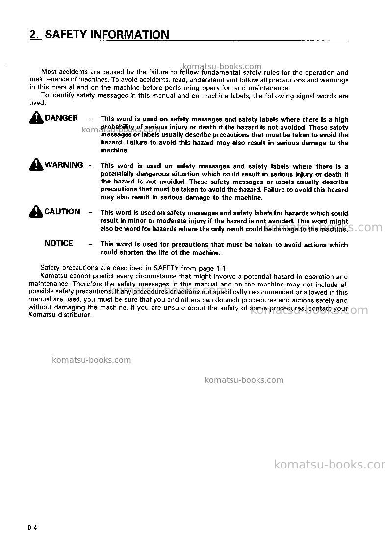 Komatsu d155ax-5jpn Operation manual cover Page 5 Komatsu d155ax-5jpn Operation manual cover Page 5