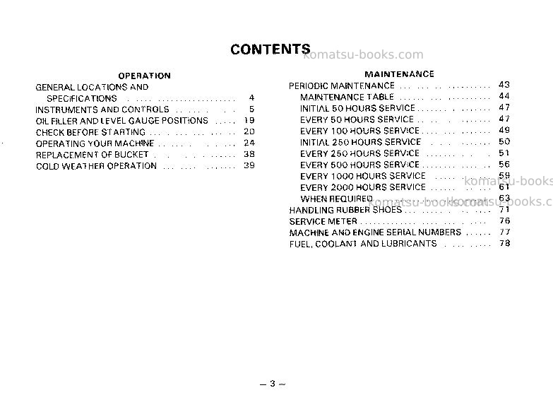 Komatsu pc30-6jpn Operation manual cover Page 5 Komatsu pc30-6jpn Operation manual cover Page 5