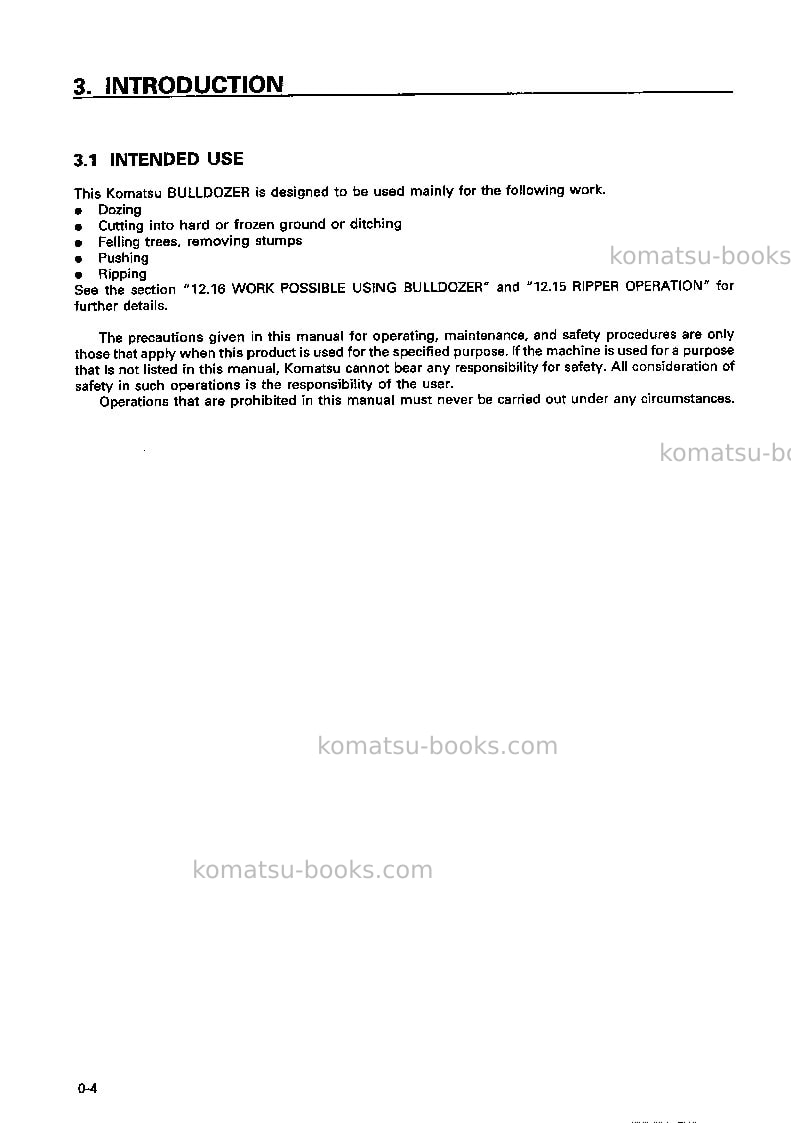Komatsu d155a-2jpn-emission eng Operation manual cover Page 5 Komatsu d155a-2jpn-emission eng Operation manual cover Page 5