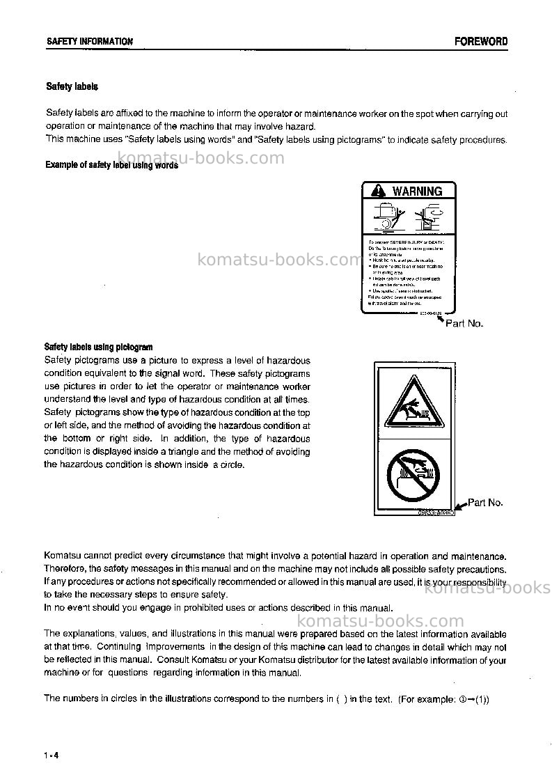 Komatsu pc20mr-1jpn Operation manual cover Page 5 Komatsu pc20mr-1jpn Operation manual cover Page 5