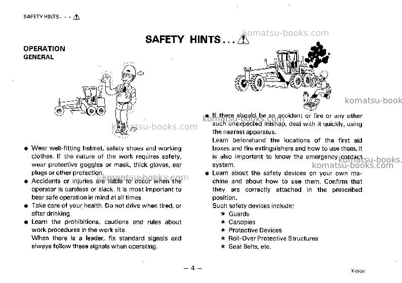 Komatsu gd705a-4jpn-for usa Operation manual cover Page 5