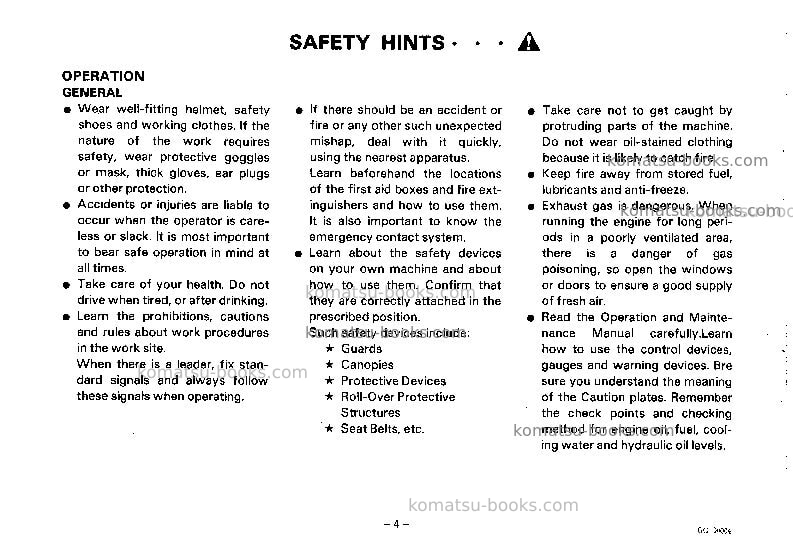 Komatsu gd825a-1jpn Operation manual cover Page 5 Komatsu gd825a-1jpn Operation manual cover Page 5