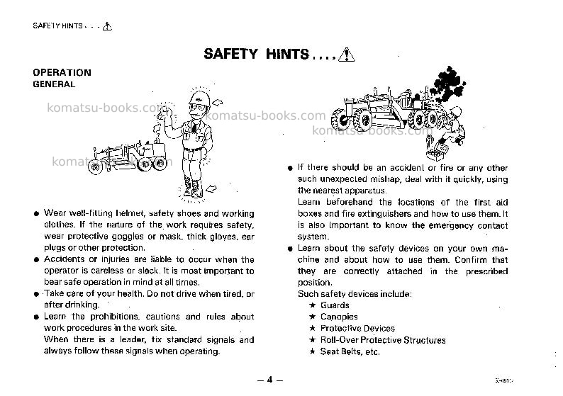 Komatsu gd655a-3jpn Operation manual cover Page 5 Komatsu gd655a-3jpn Operation manual cover Page 5