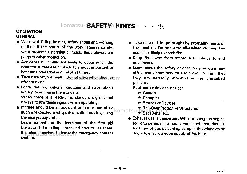 Komatsu gd655a-3jpn-for usa Operation manual cover Page 5 Komatsu gd655a-3jpn-for usa Operation manual cover Page 5