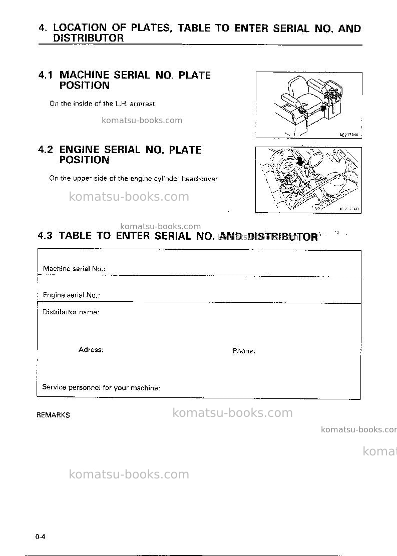 Komatsu d20a-7jpn Operation manual cover Page 5 Komatsu d20a-7jpn Operation manual cover Page 5