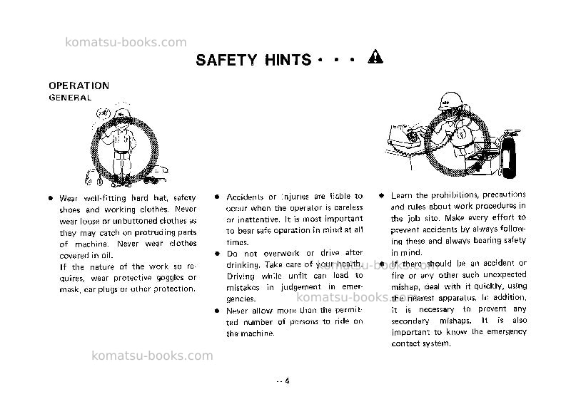Komatsu jv100a-1jpn Operation manual cover Page 5 Komatsu jv100a-1jpn Operation manual cover Page 5