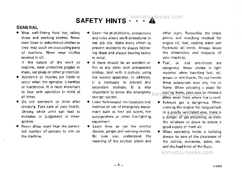 Komatsu ws16s-3jpn Operation manual cover Page 5 Komatsu ws16s-3jpn Operation manual cover Page 5