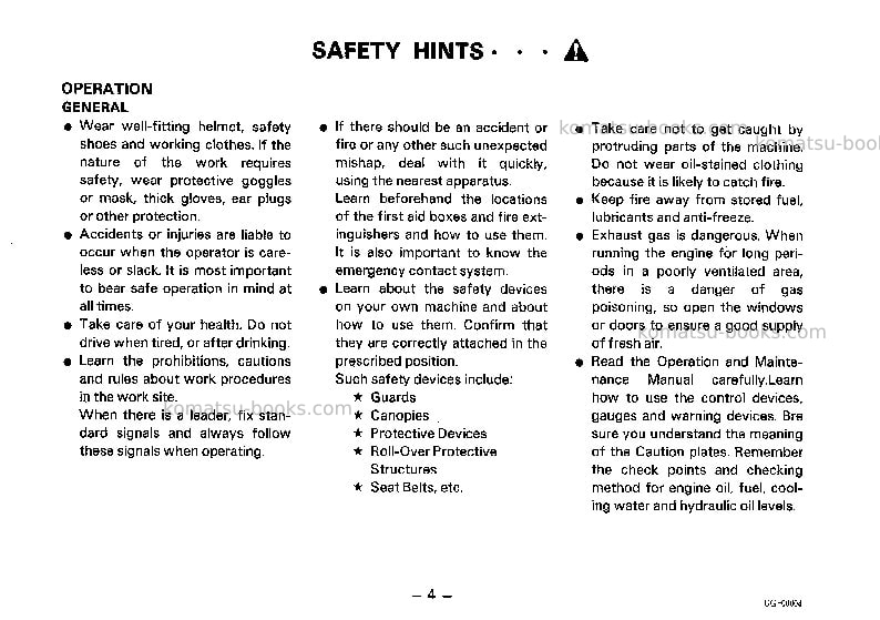 Komatsu gd725a-1jpn Operation manual cover Page 5 Komatsu gd725a-1jpn Operation manual cover Page 5