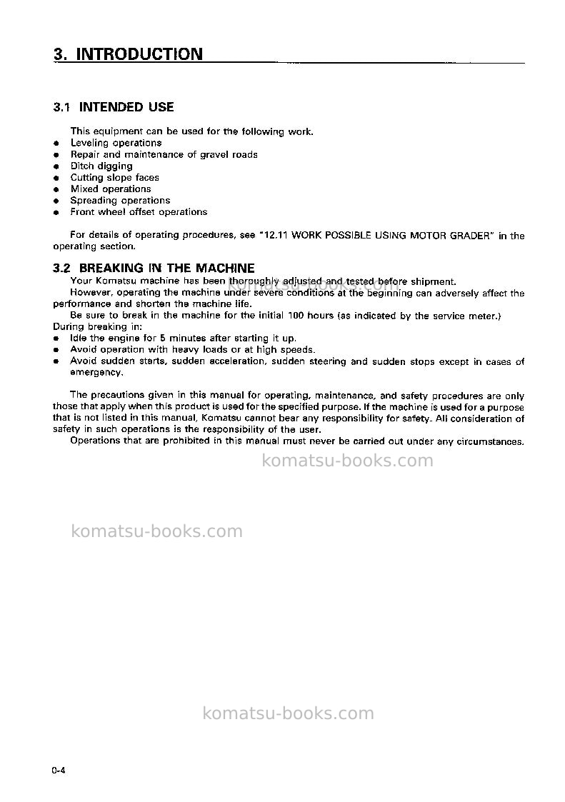 Komatsu gd305a-3jpn Operation manual cover Page 5 Komatsu gd305a-3jpn Operation manual cover Page 5