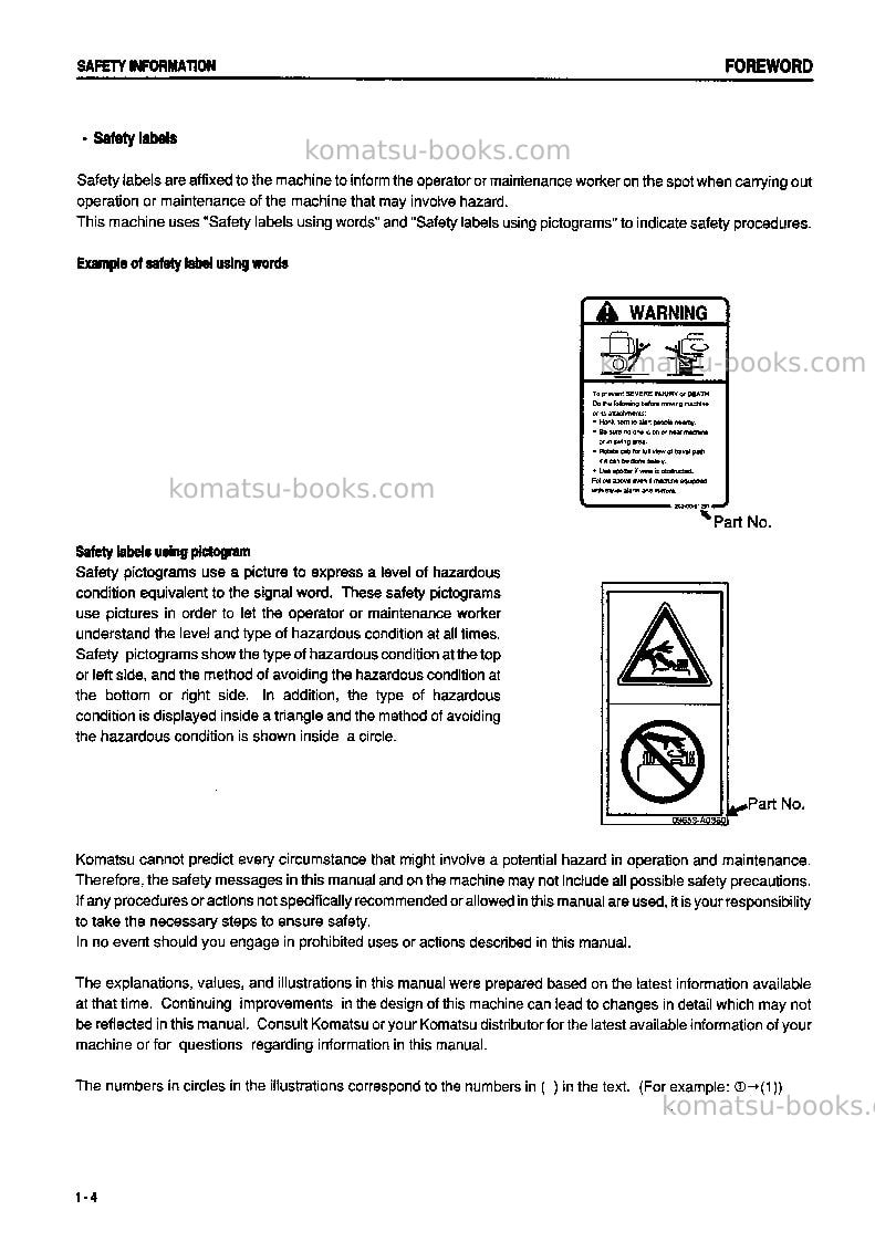 Komatsu pc60-7jpn-w/ front blade Operation manual cover Page 5