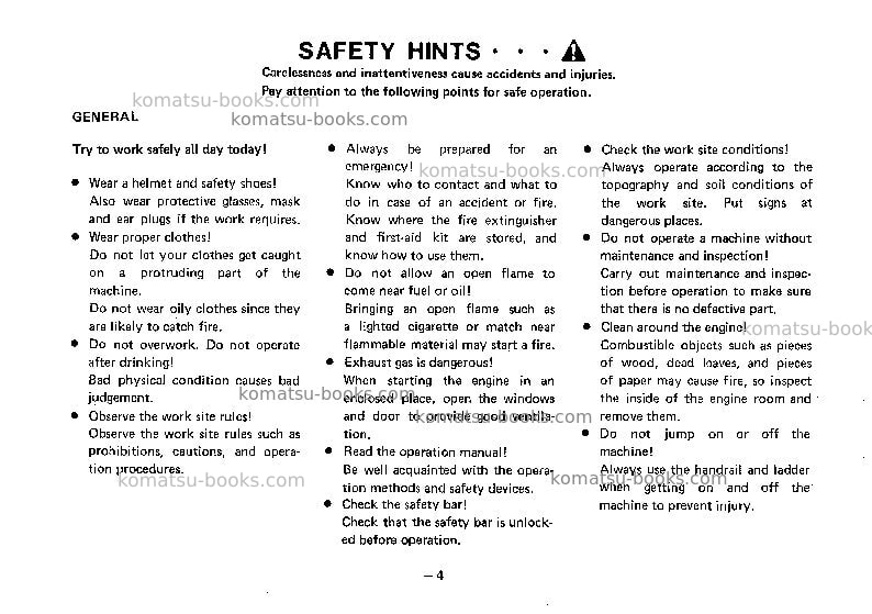 Komatsu wa20-1jpn Operation manual cover Page 5 Komatsu wa20-1jpn Operation manual cover Page 5