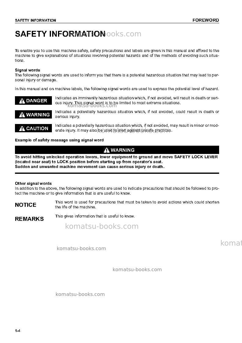Komatsu d61px-12jpn Operation manual cover Page 5 Komatsu d61px-12jpn Operation manual cover Page 5