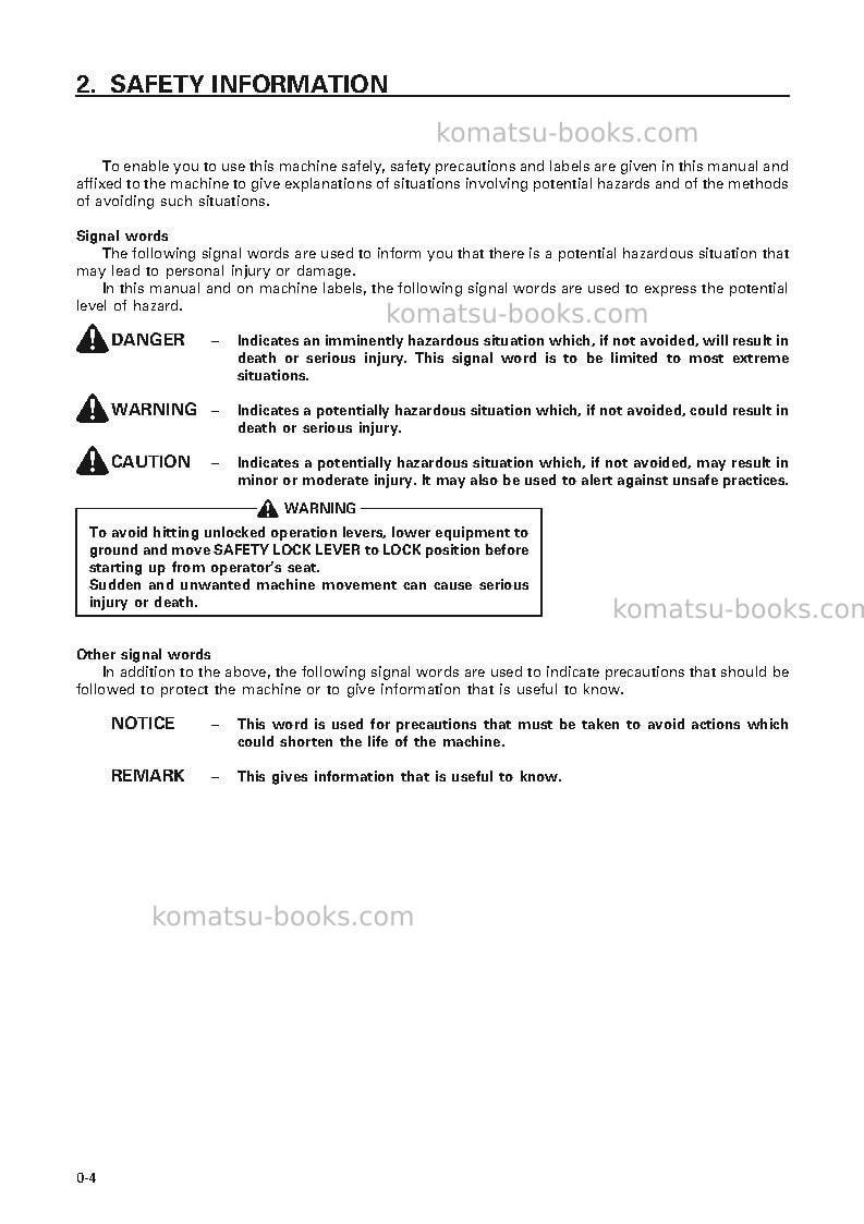 Komatsu wd500-3jpn Operation manual cover Page 5