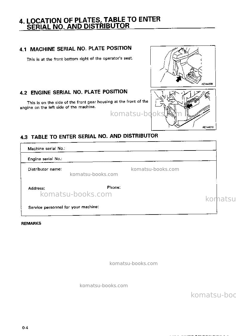 Komatsu d41p-6jpn Operation manual cover Page 5 Komatsu d41p-6jpn Operation manual cover Page 5