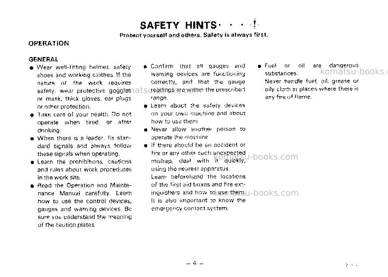 Komatsu wa70-1jpn Operation manual cover Page 5 Komatsu wa70-1jpn Operation manual cover Page 5