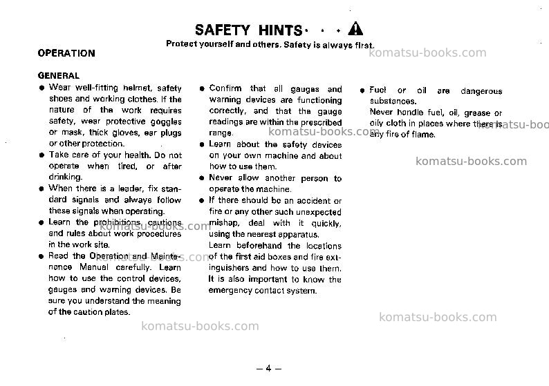Komatsu wa300-1jpn Operation manual cover Page 5 Komatsu wa300-1jpn Operation manual cover Page 5