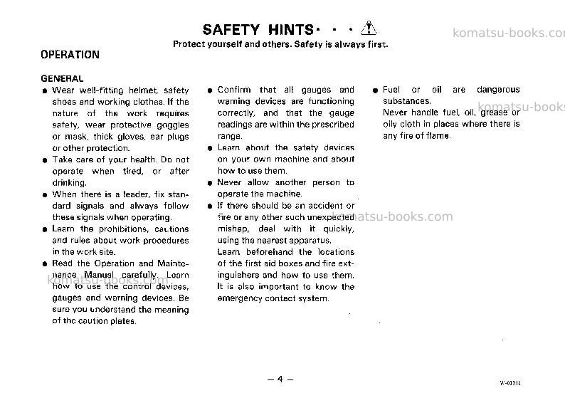 Komatsu wa300-1jpn-c spec Operation manual cover Page 5 Komatsu wa300-1jpn-c spec Operation manual cover Page 5