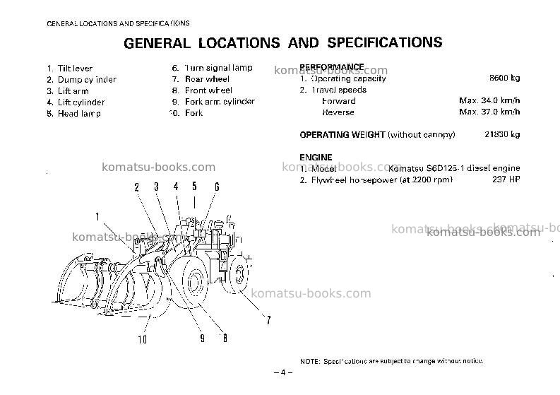 Komatsu wa450-1jpn-logging Operation manual cover Page 5 Komatsu wa450-1jpn-logging Operation manual cover Page 5