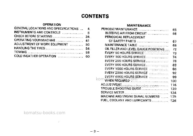 Komatsu wa350-1jpn Operation manual cover Page 5