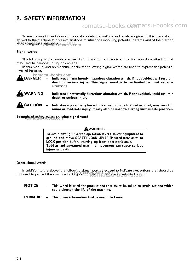 Komatsu cd30r-1jpn Operation manual cover Page 5 Komatsu cd30r-1jpn Operation manual cover Page 5