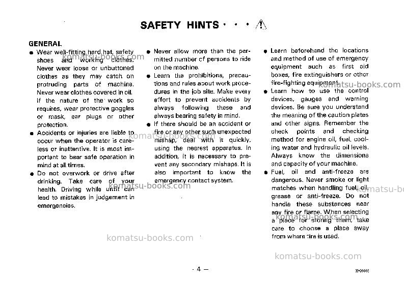 Komatsu hd785-2jpn--40c degree Operation manual cover Page 5