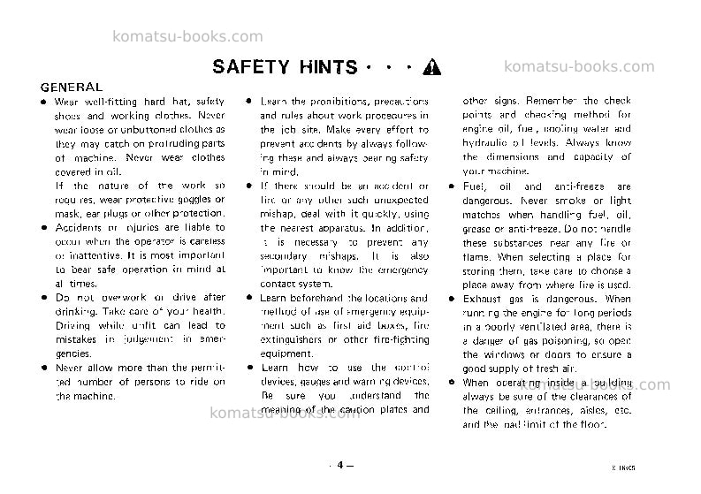 Komatsu hd1600m-1jpn Operation manual cover Page 5