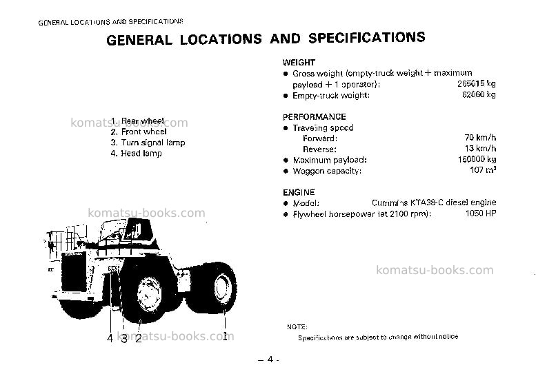 Komatsu hd1400b-3jpn Operation manual cover Page 5 Komatsu hd1400b-3jpn Operation manual cover Page 5