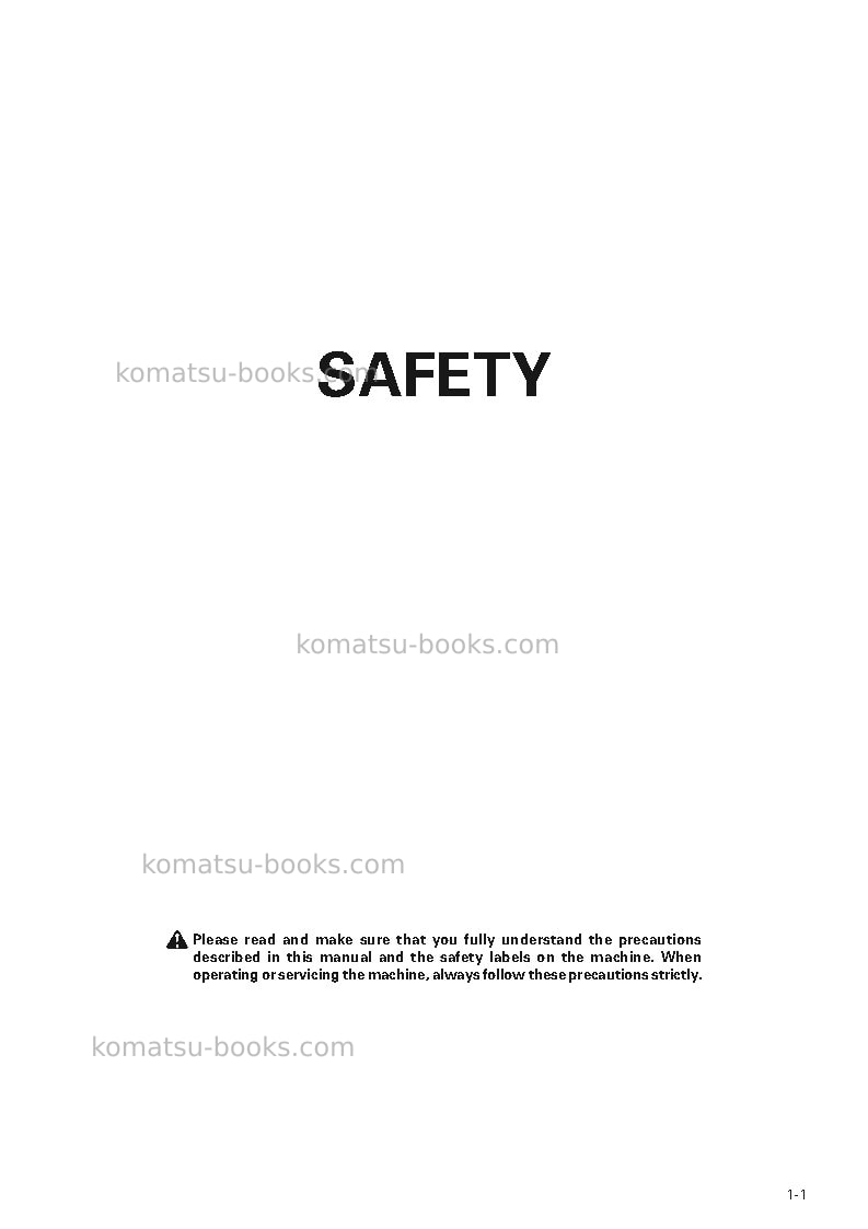 Komatsu sa6d140-h-1jpn Operation manual cover Page 5 Komatsu sa6d140-h-1jpn Operation manual cover Page 5