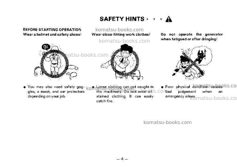 Komatsu eg33bs-1jpn Operation manual cover Page 5 Komatsu eg33bs-1jpn Operation manual cover Page 5