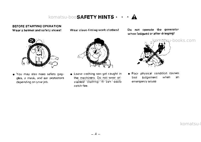 Komatsu eg85bs-1jpn Operation manual cover Page 5 Komatsu eg85bs-1jpn Operation manual cover Page 5