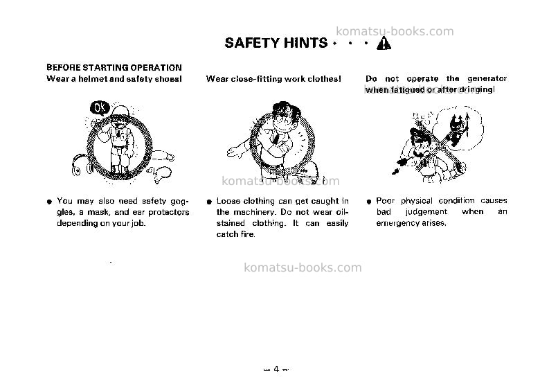 Komatsu eg125bs-2jpn Operation manual cover Page 5 Komatsu eg125bs-2jpn Operation manual cover Page 5