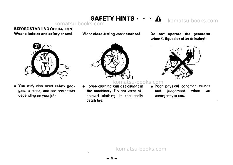Komatsu eg275-2jpn Operation manual cover Page 5 Komatsu eg275-2jpn Operation manual cover Page 5