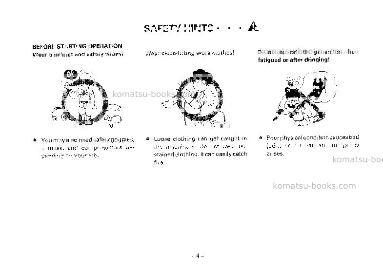 Komatsu eg400b-2jpn Operation manual cover Page 5 Komatsu eg400b-2jpn Operation manual cover Page 5