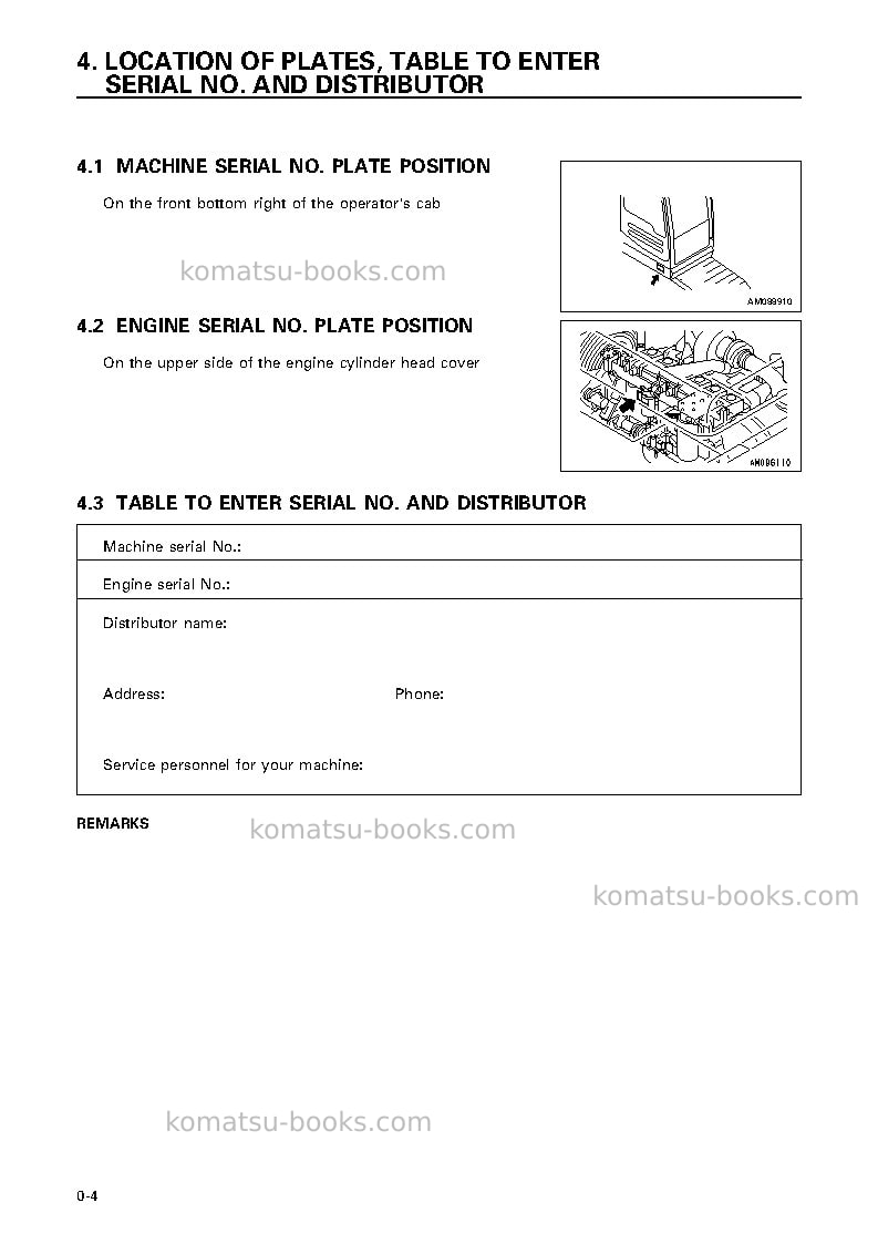 Komatsu pc400lc-6jpn-pipe looper spec, excel Operation manual cover Page 5 Komatsu pc400lc-6jpn-pipe looper spec, excel Operation manual cover Page 5