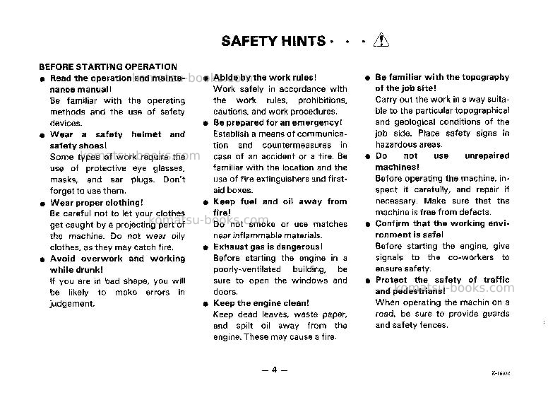Komatsu ec50z-5jpn Operation manual cover Page 5 Komatsu ec50z-5jpn Operation manual cover Page 5