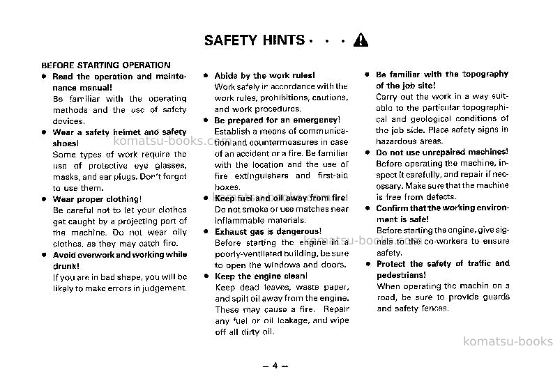 Komatsu ec35zsb-2jpn Operation manual cover Page 5 Komatsu ec35zsb-2jpn Operation manual cover Page 5