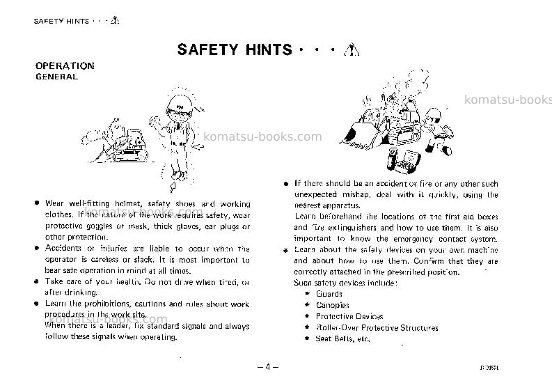 Komatsu d21q-5jpn Operation manual cover Page 5 Komatsu d21q-5jpn Operation manual cover Page 5