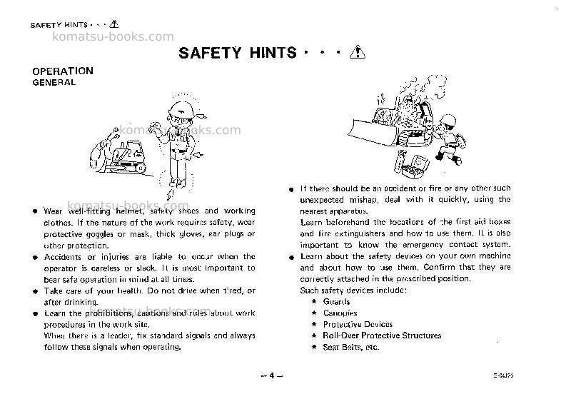 Komatsu d53p-16jpn Operation manual cover Page 5 Komatsu d53p-16jpn Operation manual cover Page 5