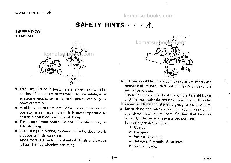 Komatsu d65e-6jpn Operation manual cover Page 5 Komatsu d65e-6jpn Operation manual cover Page 5