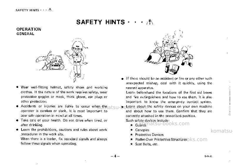 Komatsu d75s-3jpn Operation manual cover Page 5