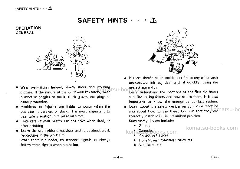 Komatsu d65s-7jpn Operation manual cover Page 5 Komatsu d65s-7jpn Operation manual cover Page 5