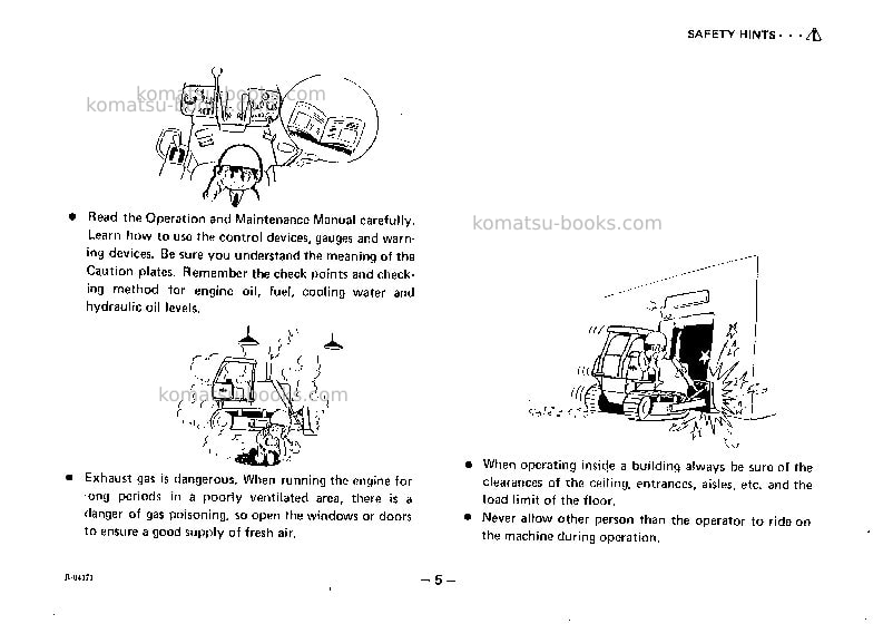 Komatsu d155a-1jpn Operation manual cover Page 5 Komatsu d155a-1jpn Operation manual cover Page 5