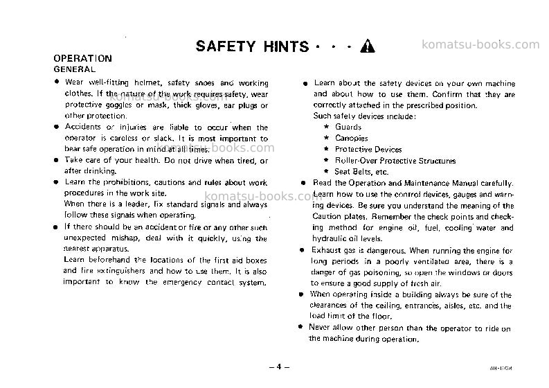 Komatsu d355a-3jpn-x Operation manual cover Page 5 Komatsu d355a-3jpn-x Operation manual cover Page 5
