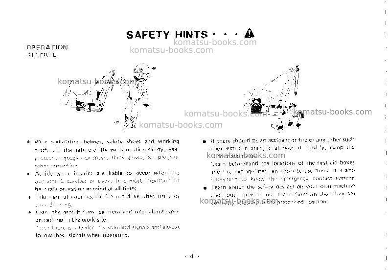 Komatsu d355c-3jpn Operation manual cover Page 5