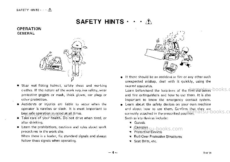 Komatsu d455a-1jpn Operation manual cover Page 5