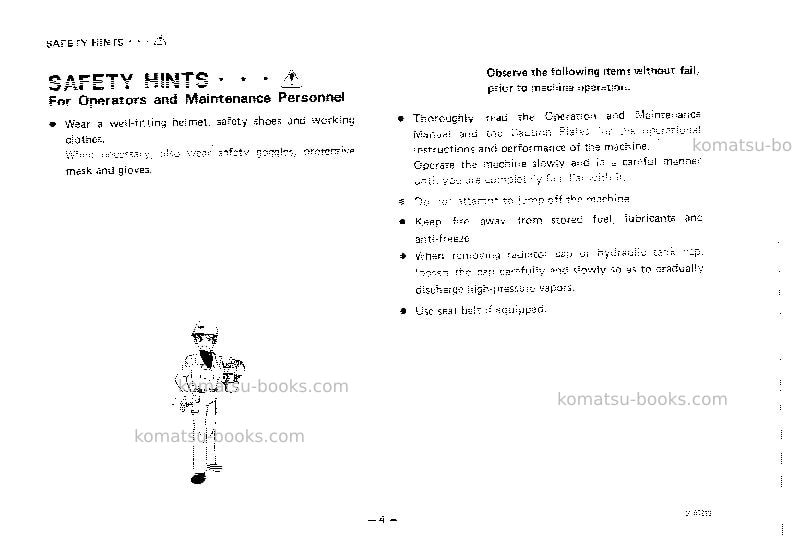 Komatsu gd405a-1jpn Operation manual cover Page 5 Komatsu gd405a-1jpn Operation manual cover Page 5