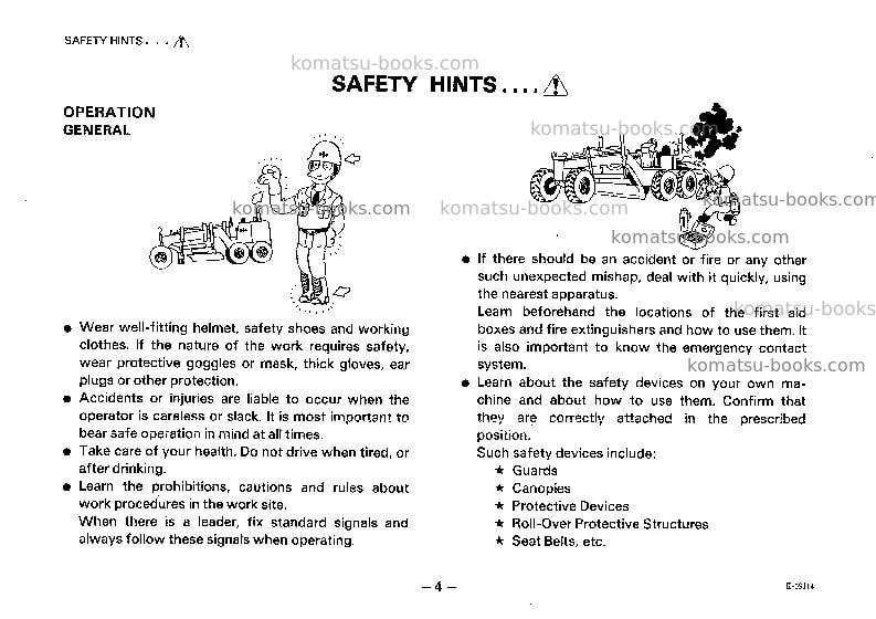 Komatsu gd505r-2jpn Operation manual cover Page 5 Komatsu gd505r-2jpn Operation manual cover Page 5
