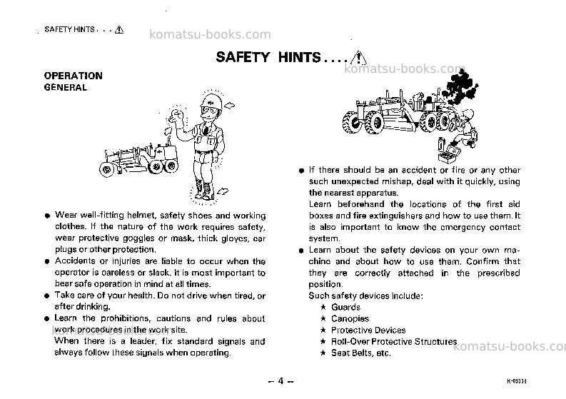 Komatsu gd655r-2jpn Operation manual cover Page 5 Komatsu gd655r-2jpn Operation manual cover Page 5