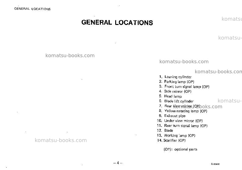 Komatsu gd605a-1jpn Operation manual cover Page 5 Komatsu gd605a-1jpn Operation manual cover Page 5